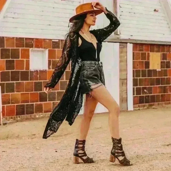 NEW FREEBIRD BY STEVEN Zeus Sandal’s  Zane Black BOOT  Size  7 Bohemian - Picture 3 of 10